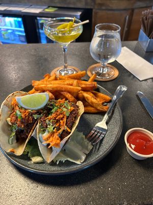 Falafel Tacos at Iron Bay Restaurant & Drinkery in Marquette