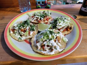 Chipotle chickin tacos at Zen Eats in San Marcos La Laguna