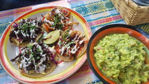 Tacos y guacamole  at Zen Eats in San Marcos La Laguna