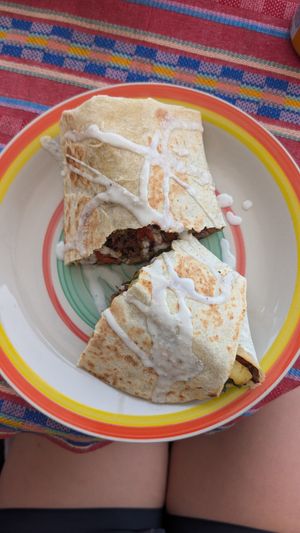 Burrito at Zen Eats in San Marcos La Laguna