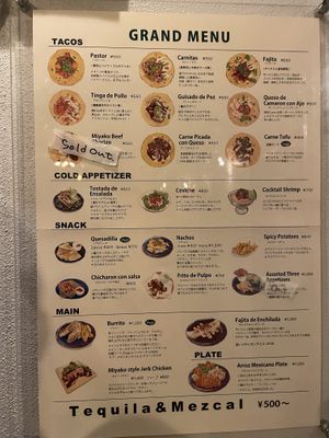 Viva45° menu!  at Viva 45° in Miyakojima