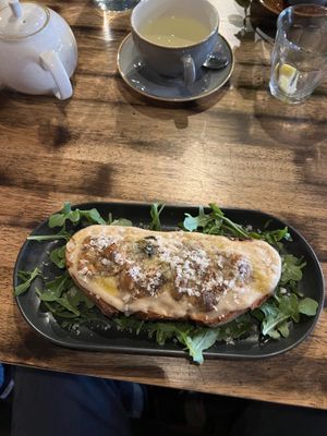 Bruschetta with mushrooms at Ortica Italian Plant Based in Urmston