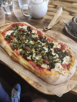 Nduja pizza at Ortica Italian Plant Based in Urmston