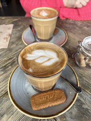 Yum flat white   at Ortica Italian Plant Based in Urmston