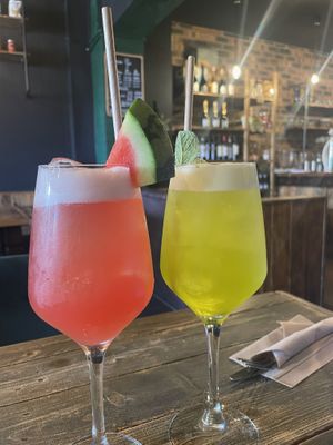 Nettle and watermelon spritz   at Ortica Italian Plant Based in Urmston