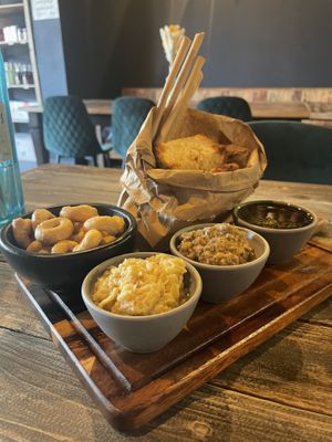 Bread and dips (artichoke, aubergine, pesto)  at Ortica Italian Plant Based in Urmston