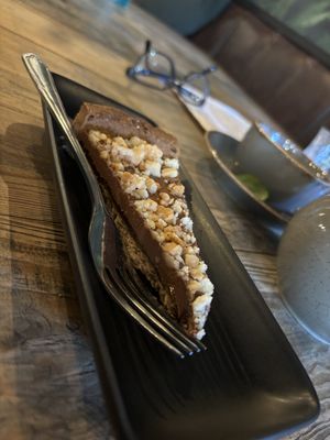 Cake of the day - Hazlenut tart (like nutella) with orange   at Ortica Italian Plant Based in Urmston