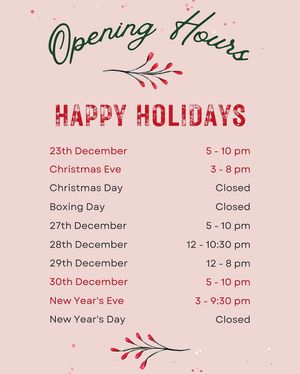 Festive opening hours  at Ortica Italian Plant Based in Urmston
