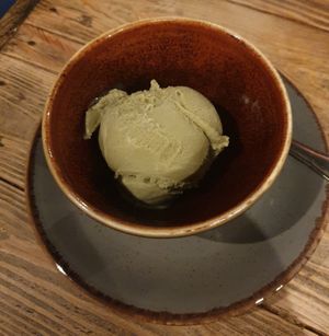 Pistachio gelato at Ortica Italian Plant Based in Urmston