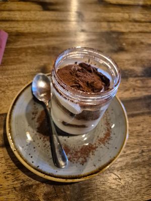 Tiramisu at Ortica Italian Plant Based in Urmston
