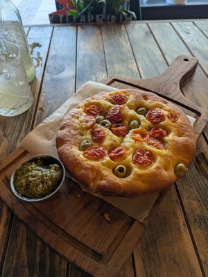 Focaccia at Ortica Italian Plant Based in Urmston