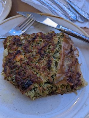 Courgette and cheese pie at Psatha in Preveza