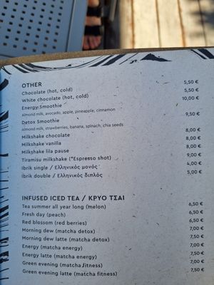 smoothies with almond milk. at Abra Ovata in Vouliagmeni