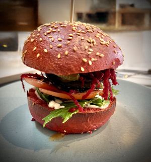 Beetroot Burger   at Little Sunflower Café in Elwood