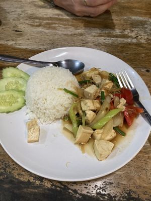 Tofu with ginger   at Long Thai Food in Koh Phangan