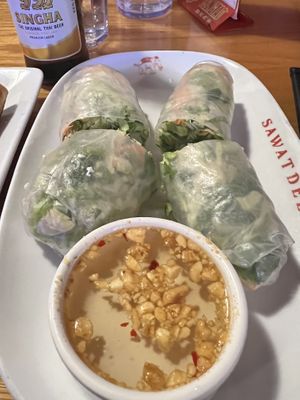Fresh vegetarian spring rolls  at Sawatdee in St Paul