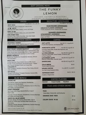 Page 1 at The Funky Lemon in San Diego