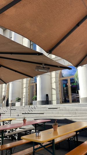 Outside food court   at Silk Road in Oslo