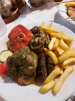 Stuffed vegetables "Gemistas" at Castellan Restaurant in Rhodes