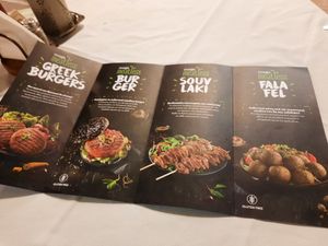 The mock meats they work with at Castellan Restaurant in Rhodes