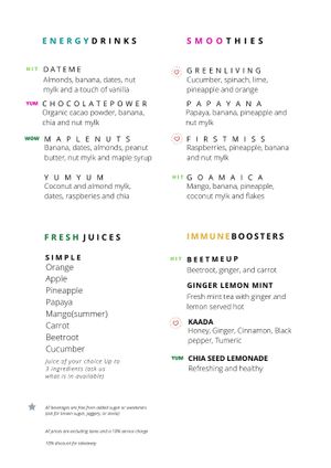 Menu at Life on Dal  in Srinager