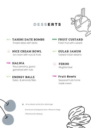 Menu at Life on Dal  in Srinager