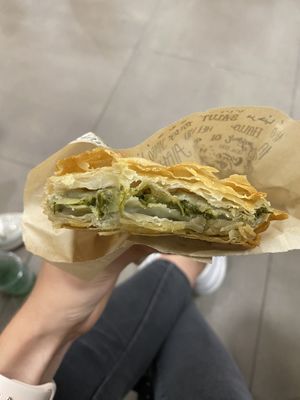 Spinach pie  at CFU Airport - French Bakery - Departures Airside in Corfu