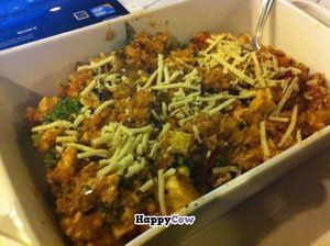 Cayenne Tofu over organic quinoa and vegetables, with tomato sauce at West Avenue Cafe in Miami Beach