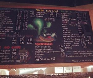 Menu Board at Cosmic Cantina at Cosmic Cantina in Durham