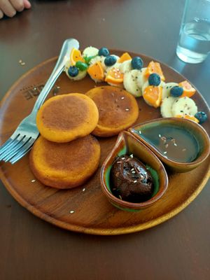 Sweet potato pancakes at Pure Vegan Heaven - Thong Sala in Koh Phangan