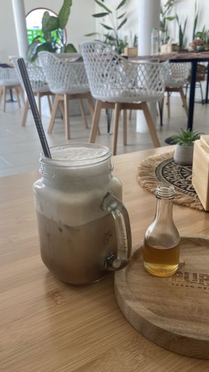 Iced latte, bit too foamy  at Pure Vegan Heaven - Thong Sala in Koh Phangan