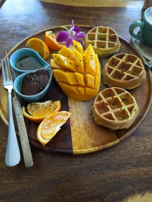 Waffles at Pure Vegan Heaven - Thong Sala in Koh Phangan
