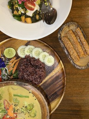 Great curry bowl, extra tempeh & gnocchi   at Pure Vegan Heaven - Thong Sala in Koh Phangan