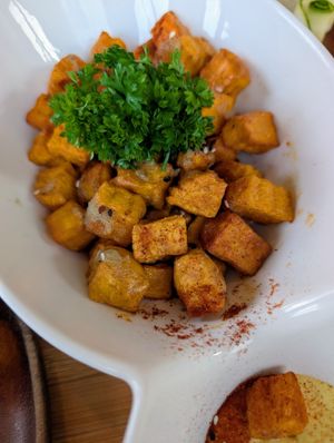 Sweet potato cubes at Pure Vegan Heaven - Thong Sala in Koh Phangan