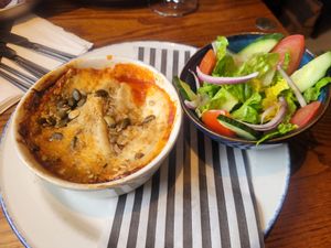 Rainbow Lasagne at Antelope Inn in Bangor