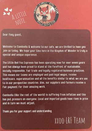 About The Little Red Fox  at The Little Red Fox Espresso in Siem Reap