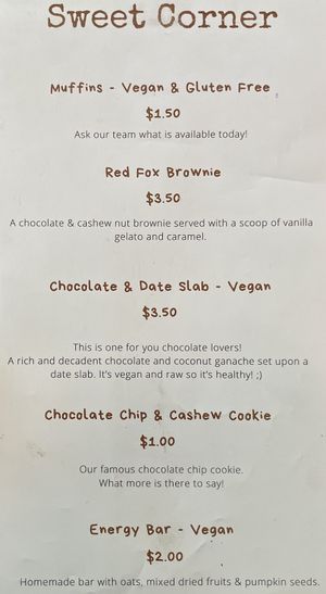 Menu 1 of 9 - Sweets  at The Little Red Fox Espresso in Siem Reap