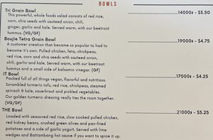 Menu 4 of 9 - Bowls  at The Little Red Fox Espresso in Siem Reap