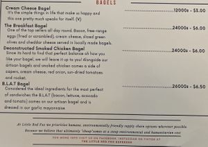 Menu 5 of 9 - Bagels  at The Little Red Fox Espresso in Siem Reap