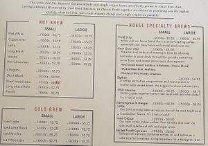 Menu 6 of 9 - Brews  at The Little Red Fox Espresso in Siem Reap