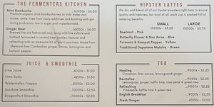 Menu 8 of 9 - Juices, teas and hippy stuff  at The Little Red Fox Espresso in Siem Reap