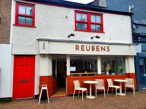 Reubens Cafe & Coffee Outside. at Reubens Cafe & Coffee in Holyhead