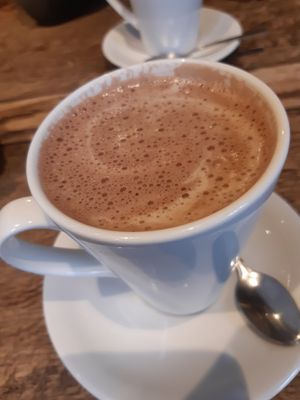 Hot coconut chocolate at Living Room Club in North West London