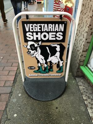 So happy to finally be here!! at Vegetarian Shoes in Brighton
