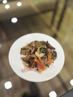 Mushrooms not soaked properly 😕  at Hamro Vegan in Lalitpur