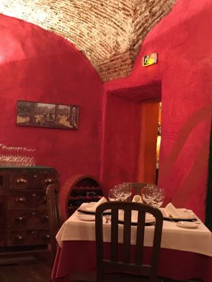Fine dining under vaulted ceilings at Casa Mijhaeli in Caceres