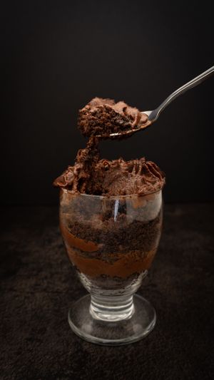 Chocolate cake parfait  at VegMex in La Paz