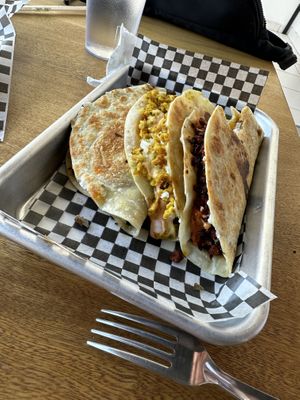 Quesadillas  at VegMex in La Paz