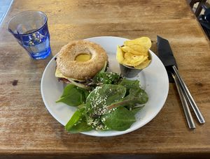 Vegan bagel   at Kalipso Artisan Coffee in Torquay