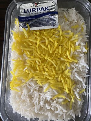 I would tell them you don’t want dairy in advance of ordering or they will put this in your rice I suspect they have added some to the rice already too.   at Shandiz in Sunderland